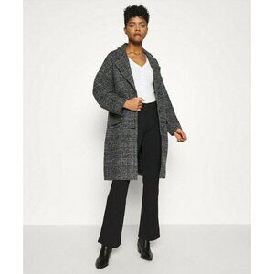 Levi's Women Houndstooth Cocoon Long Wool Blazer Jacket Size Medium Black FA EXC